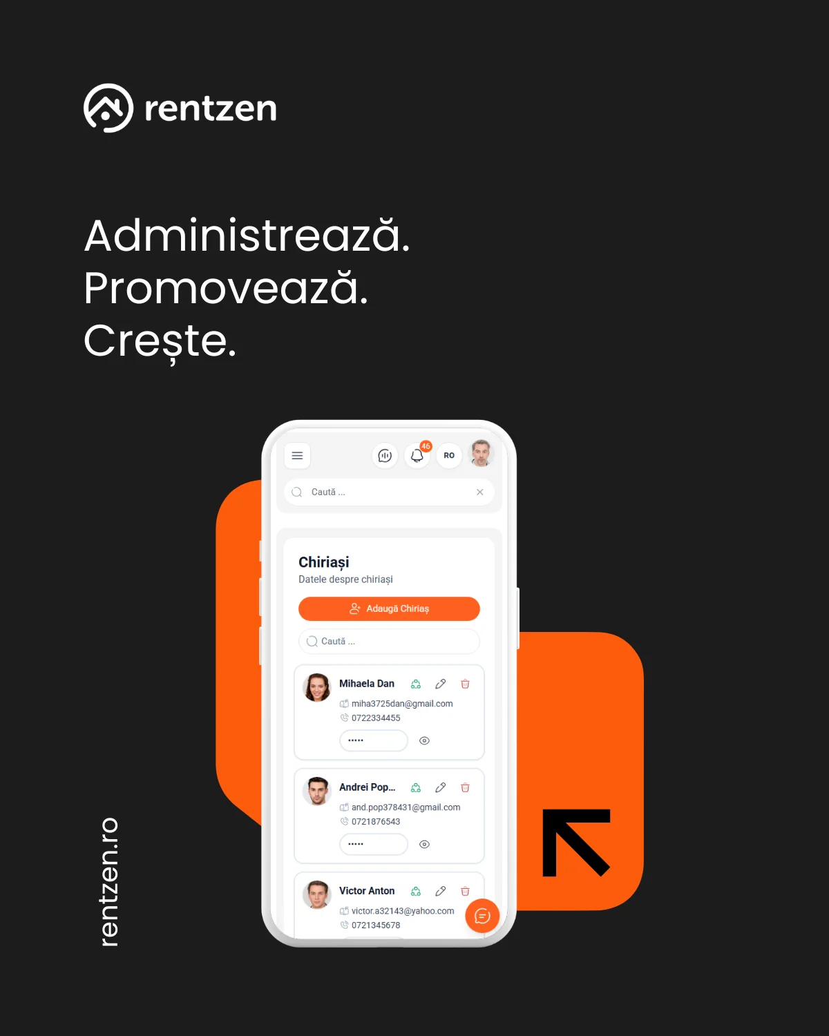 RentZen aplicație administrare chirii și proprietăți pentru proprietari